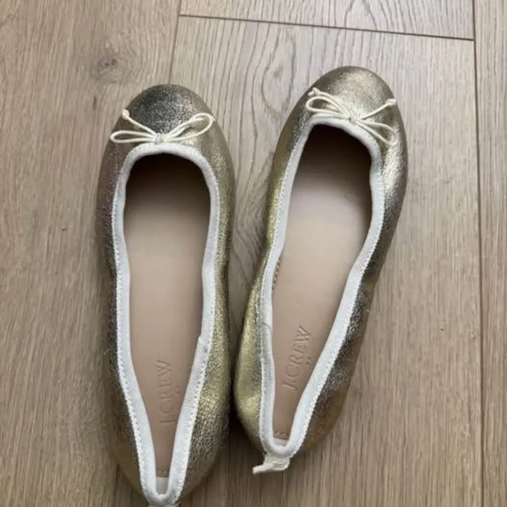 J.Crew Gold Ballet Flats kids size 1 youth
